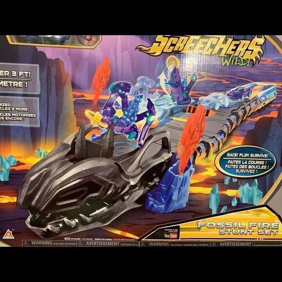 Screechers Wild Fossil Fire Stunt Set, New! - Picture 5 of 14